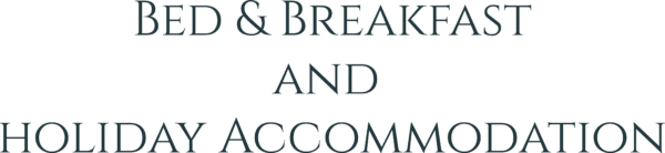 Text that reads: Bed & Breakfast and Holiday Accommodation in a serif font on a light background. Sancreed House Retreat